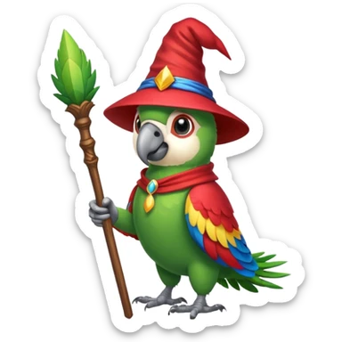 Parrot wizard sticker