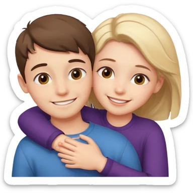 Boy and girl hugging each other in love sticker