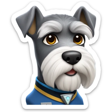 Schnauzer as a Star Trek character  sticker