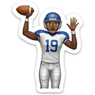 American Football player stretched out arm sticker