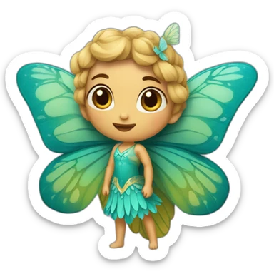 Mariposa animada turquesa sticker