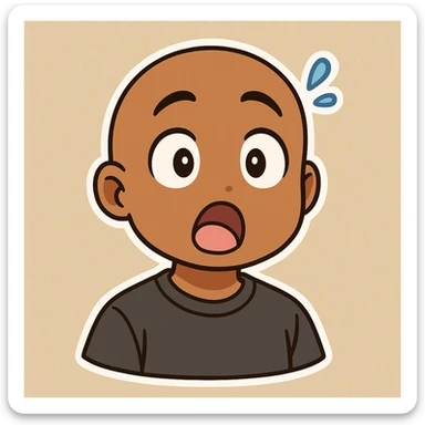 Change the expression to a surprised expression, keep the same chibi stickers style and background. sticker