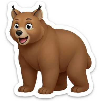 Bear kills lynx sticker