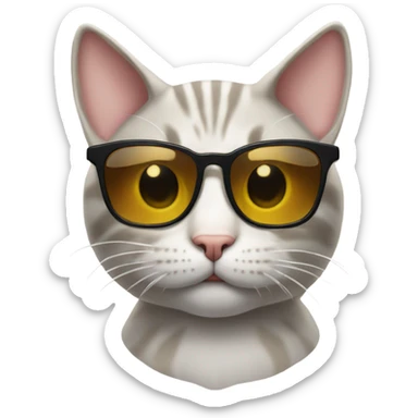 Cat with sunglasses calls DL1RSQ sticker