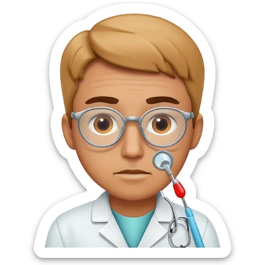a dentist deep in thought sticker