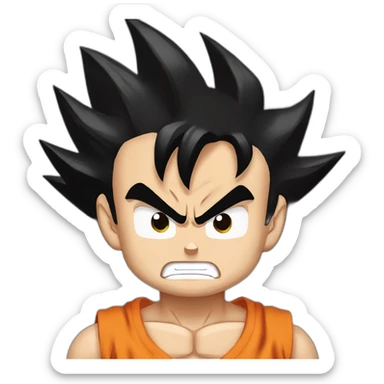 Son Goku angry transforming into super sayan sticker