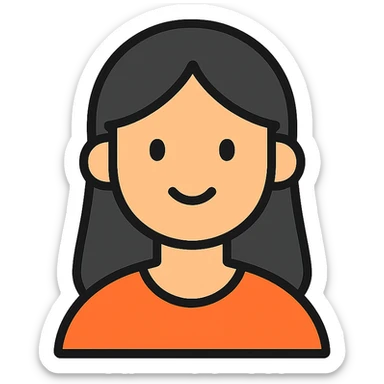 a young woman with black hair sticker