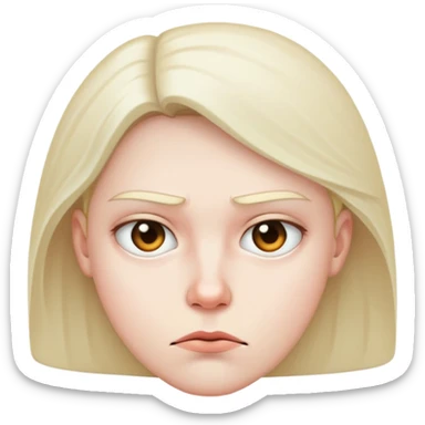 Stern serious face sticker