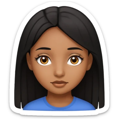Una chica morena de ojos cafés con el cabello liso y negro sticker