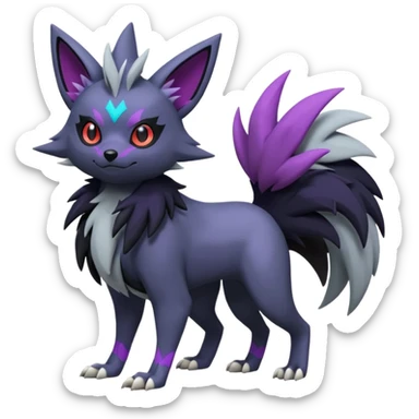 Mightyena-Zorua-Silvally-Fakémon-hybrid-creature (full body)  sticker