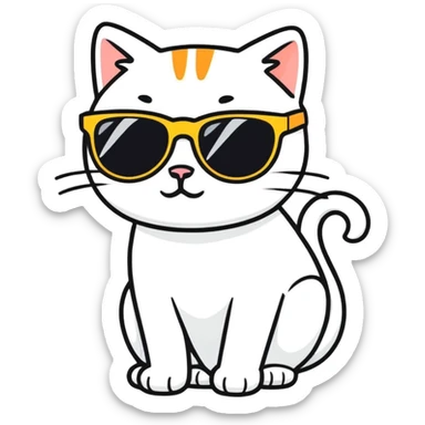 Cat with sunglasses sticker