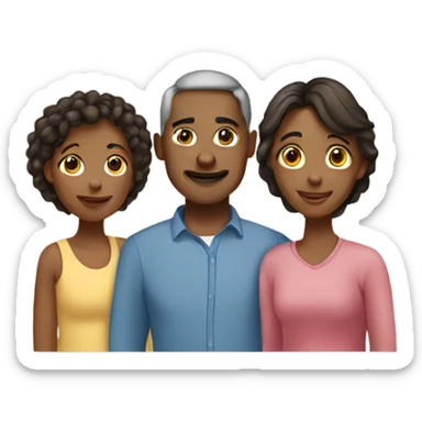 a family made up of three, a mother and a father and the girl child sticker