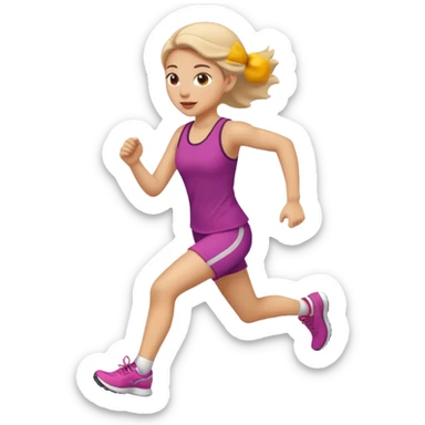 girl doing run sticker