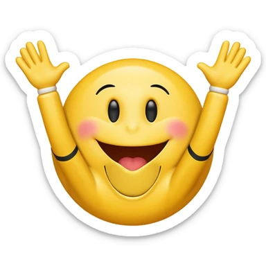 a cheering smiley with the words "Rabea! Rabea!" shouting over his head sticker