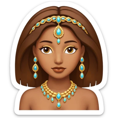 Brown-skinned beauty with jewelry sticker