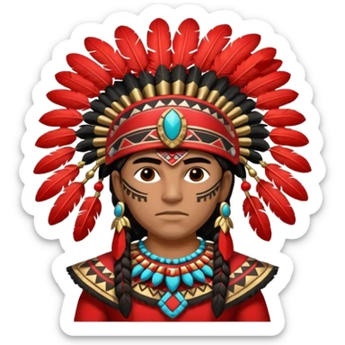 San Diego State University mascot Aztec warrior, red and black colors sticker