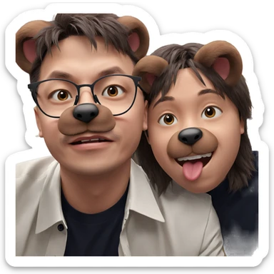 boys with animal ears sticker