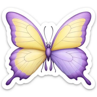 lavender and pastel yellow butterflies kissing sticker