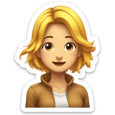 chica anime enamorada pelo castaño sticker