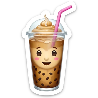 make iced coffee in cute clear cup with a straw  sticker