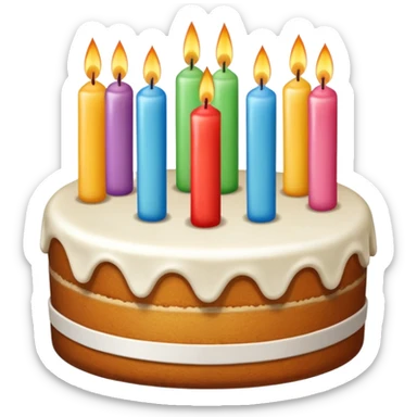cake with six candles sticker