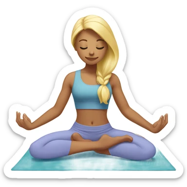 Blond girl doing yoga sticker