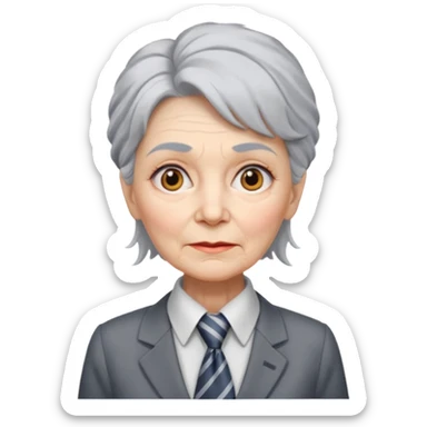Very old women with Necktie.more smudges on face, different hair style. sticker