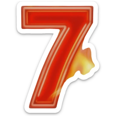 a red flaming number seven for slot machines sticker