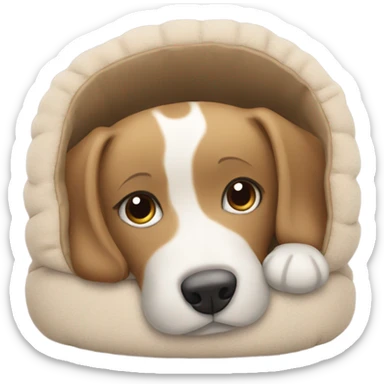 Dog in a dog bed  sticker