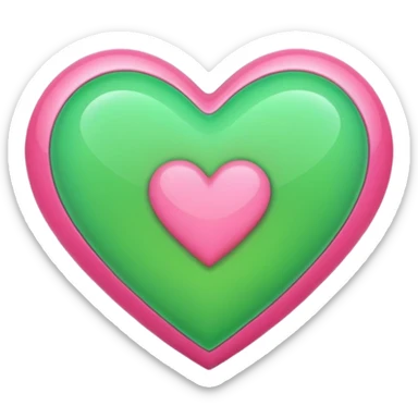 Verde e rosa cuore sticker