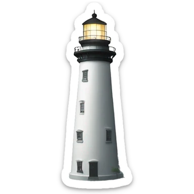 White lighthouse in a tornado sticker