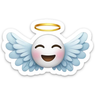 Cute smiley face with angel wings  sticker
