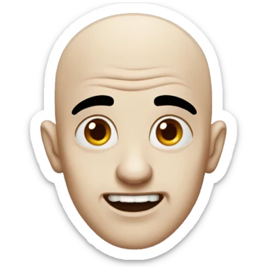 A bald squinted vampire sticker