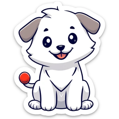 cartoon Maltese puppy giving a thumbs up, cheerful expression sticker