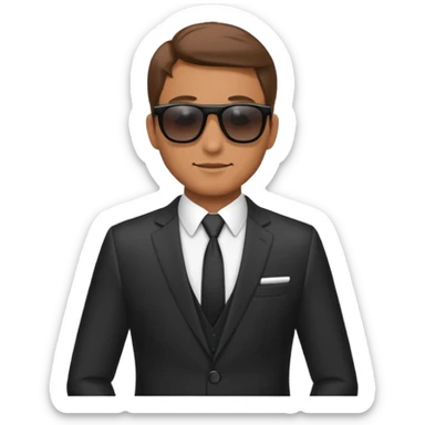 a man with suit and sunglasses sticker