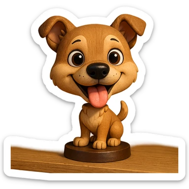 playful bobblehead style animal sticker