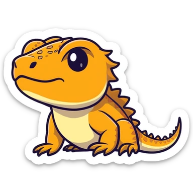 Sassy bearded dragon side-eye sticker