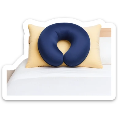 Travel neck pillow in a single dark navy blue color sticker