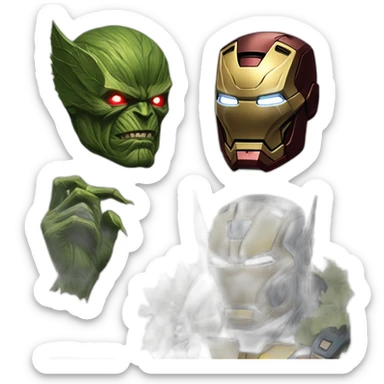 Swamp thing iron man wolverine sticker