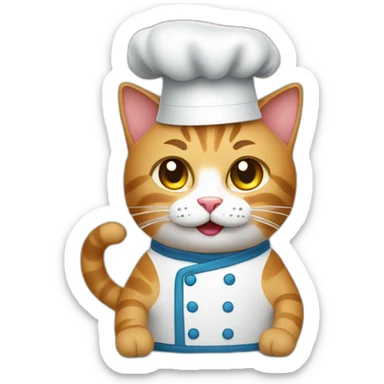 Cat chef with pan sticker