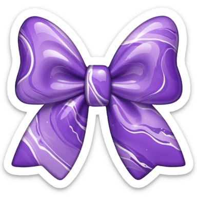marble purple bow sticker