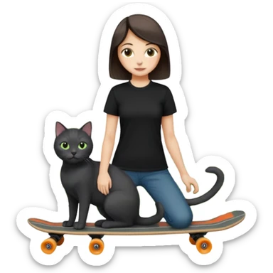 🛹🌿🖤👩🏽🐈 la ragazza piu con pelle choara sticker
