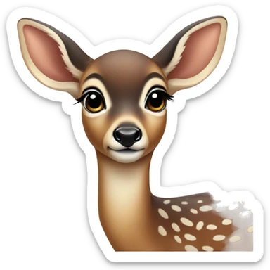 Cute baby deer with doe eyes  sticker