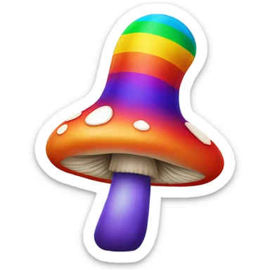 Rainbow mushroom sticker