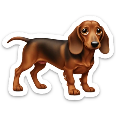 Daschund with 8 legs sticker