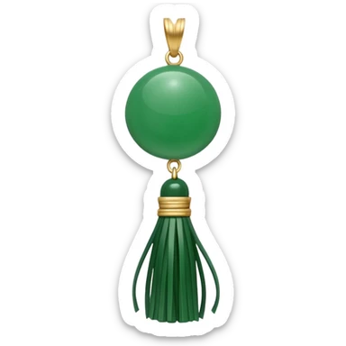 green jade ade tassel pendant sticker