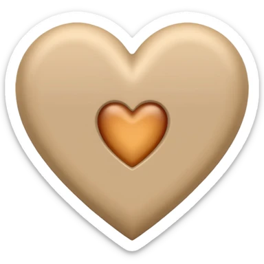 beige heart sticker
