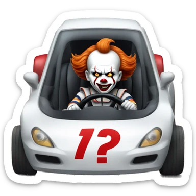 pennywise driving a race car sticker
