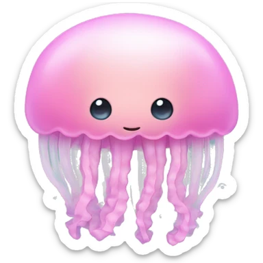 Pastel pink jellyfish sticker
