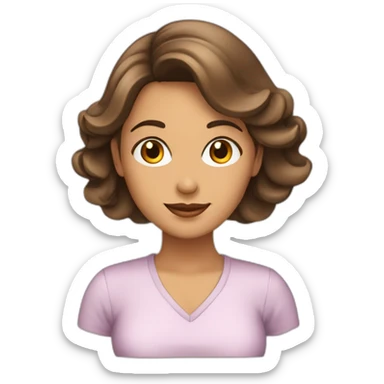 mujer con cabello lasio cafe sticker